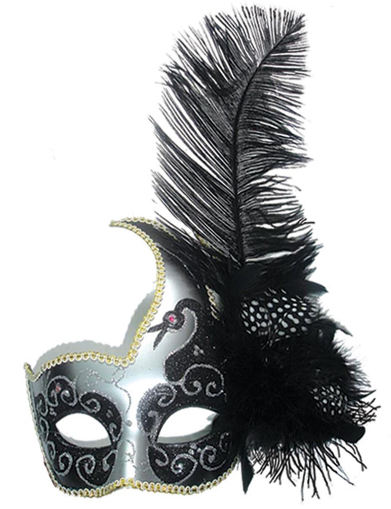 Plastic Mask Swan Feather