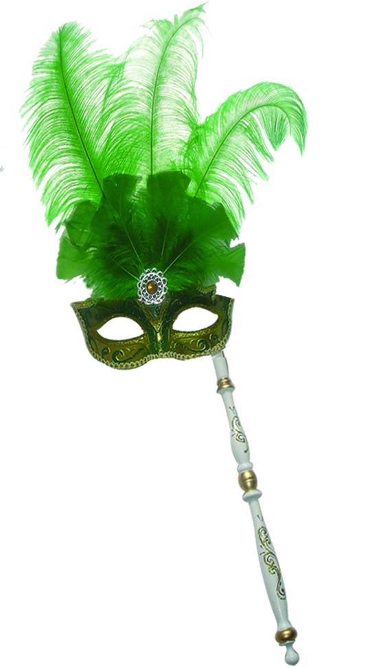 Plastic Mask Stick Feather