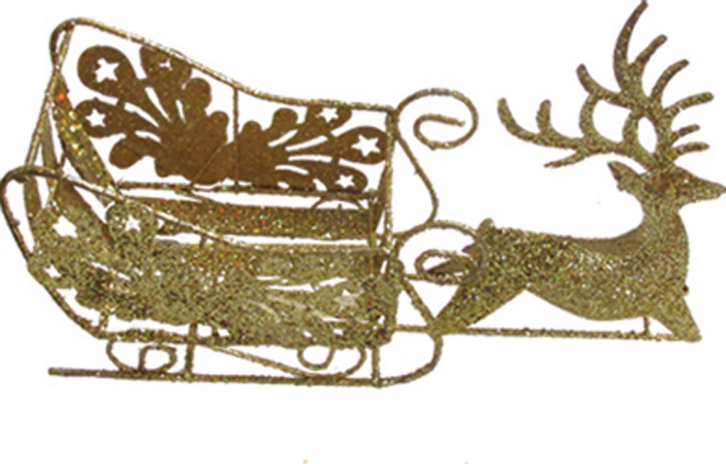 Metal Reindeer Sleigh, 25cm