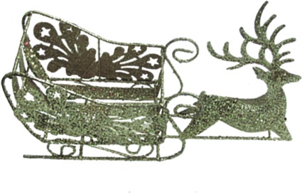 Metal Reindeer Sleigh, 25cm