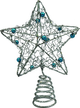 Metallic Tree Top with Beads, 13cm