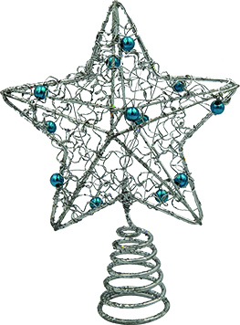 Metallic Tree Top with Beads, 13cm