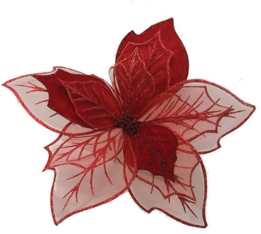 Artificial Poinsettia Mesh Petal, 57cm