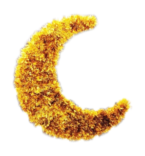 Acrylic Tinsel Crescent, 30cm