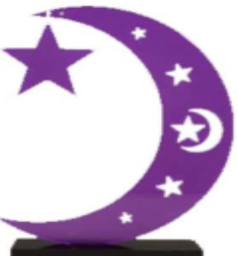 Acrylic Inner Star Crescent Centerpiece, 20cm