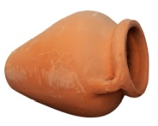 Traditional Arabic Rolled Rim Clay Pot, 26cm