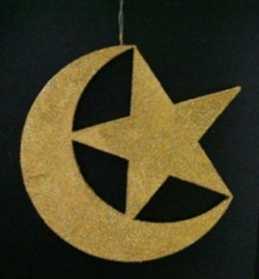 Acrylic Crescent Star Hanger, 38cm