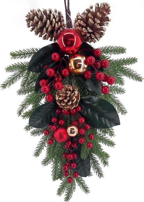 Berries & Pinecone Teardrop, 60cm
