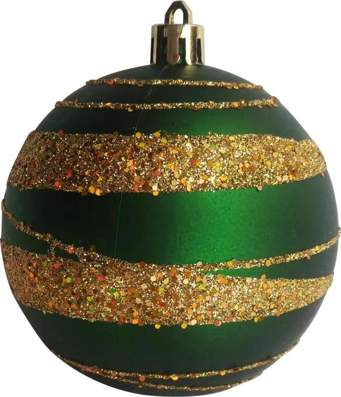 Striped Glittered Matte Ball, 12cm