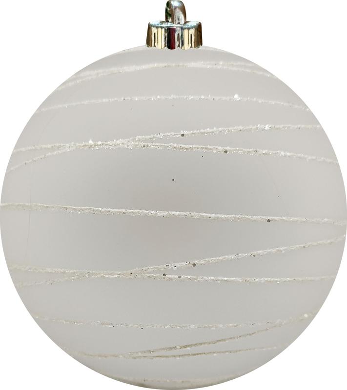 Glittered Frosted Ball, 10cm
