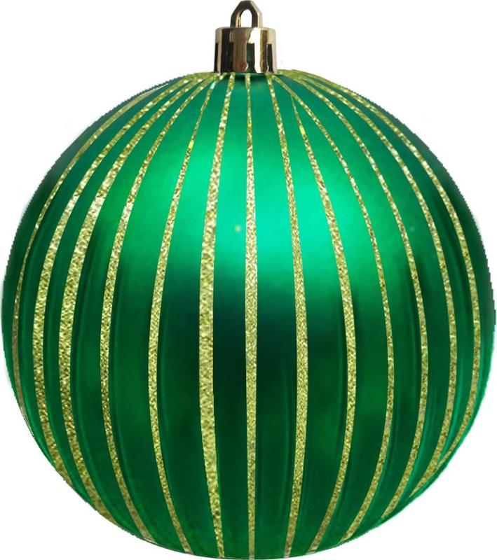 Glitter Striped Bauble, 10cm