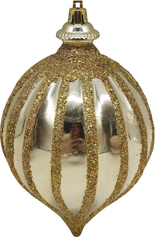 Glittered Ribbed Drop, 15cm