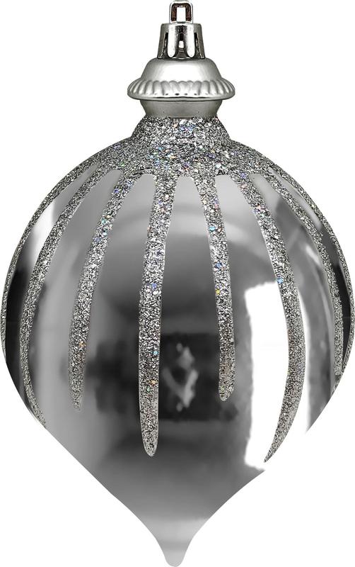 Glittered Ribbed Drop, 15cm