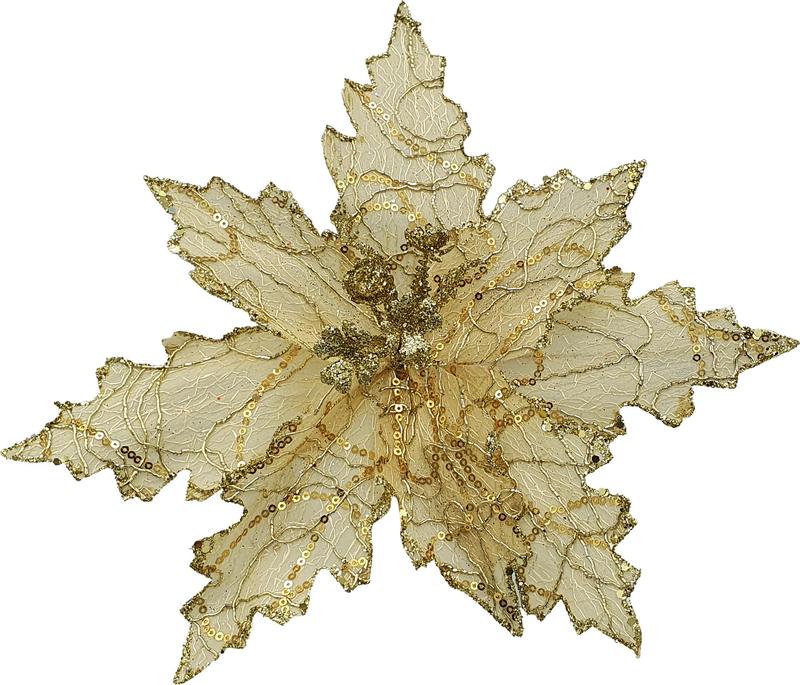 Glittered Poinsettia, 27cm