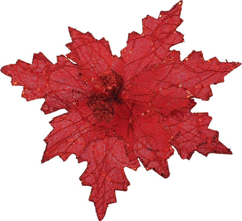 Glittered Poinsettia, 27cm