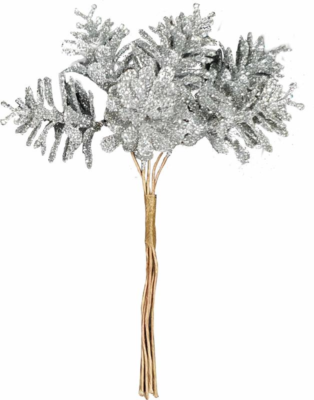 Glittered Pinecones Stalk, 3.5cm