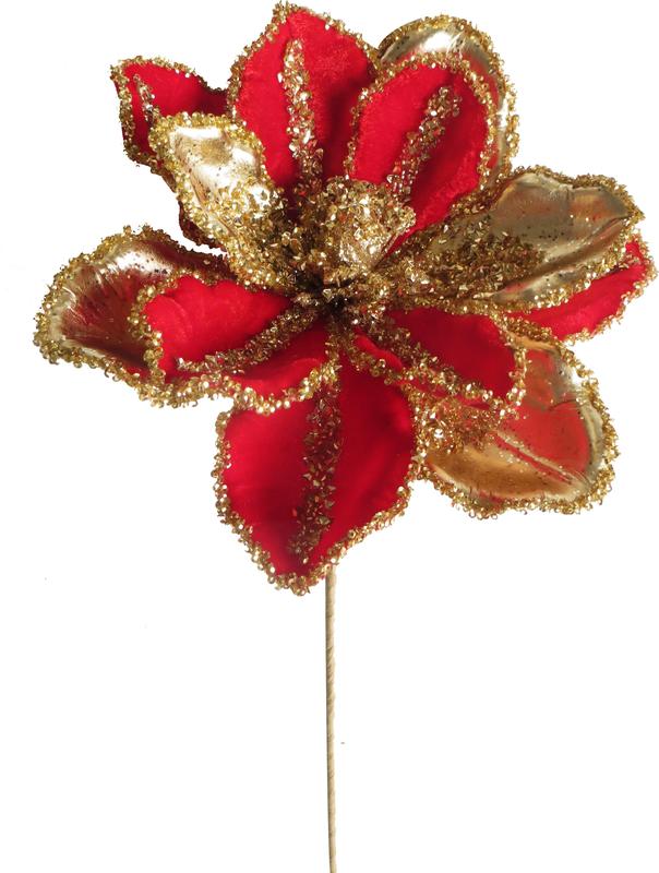 Sequin Trimmed Magnolia, 20cm