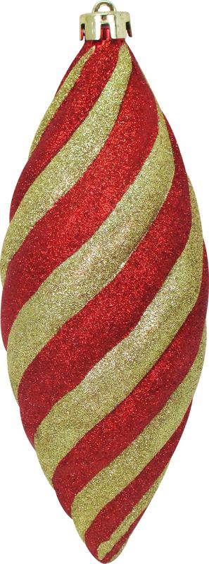 Glittered Ridged Oval Teardrop, 30cm