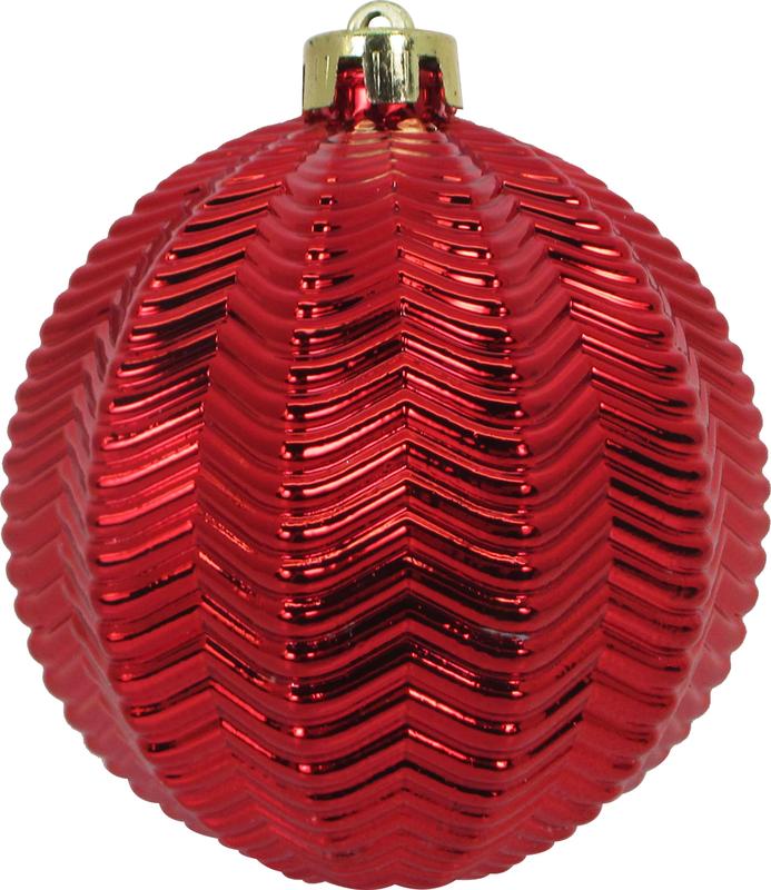 Shiny Ridged Bauble, 12cm
