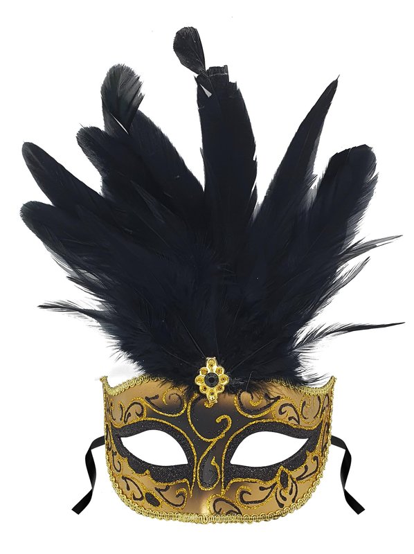 Feather Mask Floral Crest Plume