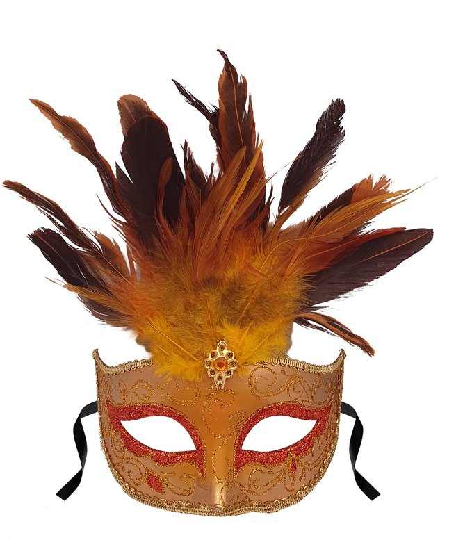 Feather Mask Floral Crest Plume