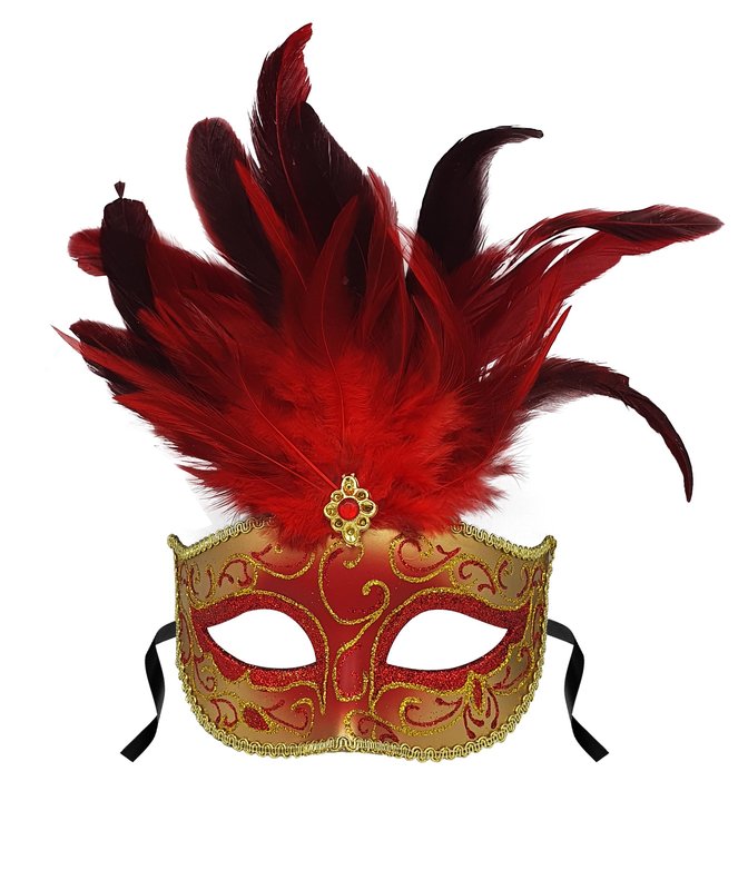Feather Mask Floral Crest Plume
