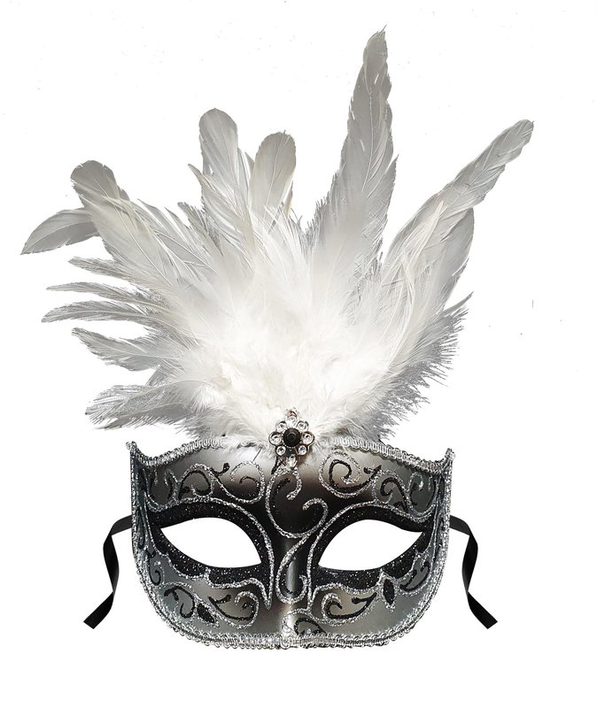 Feather Mask Floral Crest Plume