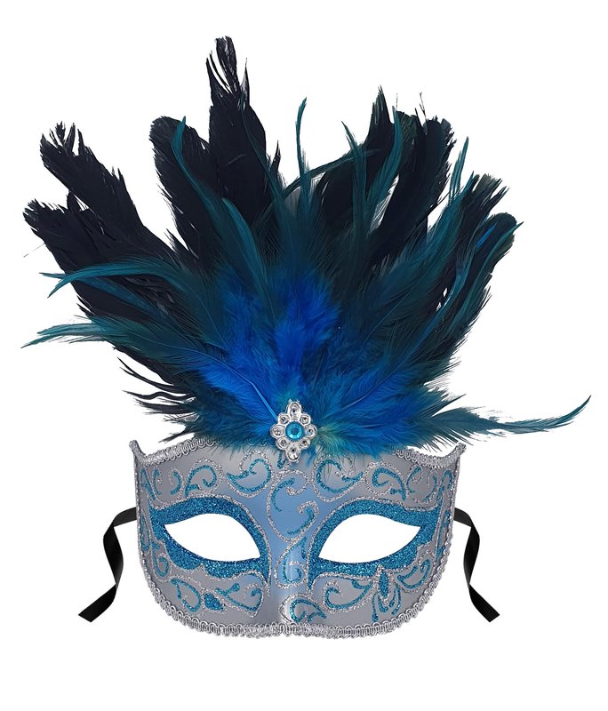 Feather Mask Floral Crest Plume