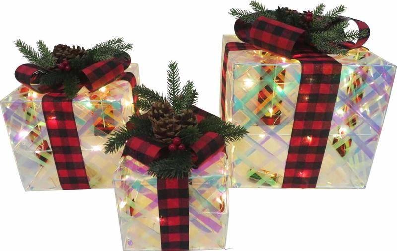 Gift Box Plaid Pine Set, 15-25cm