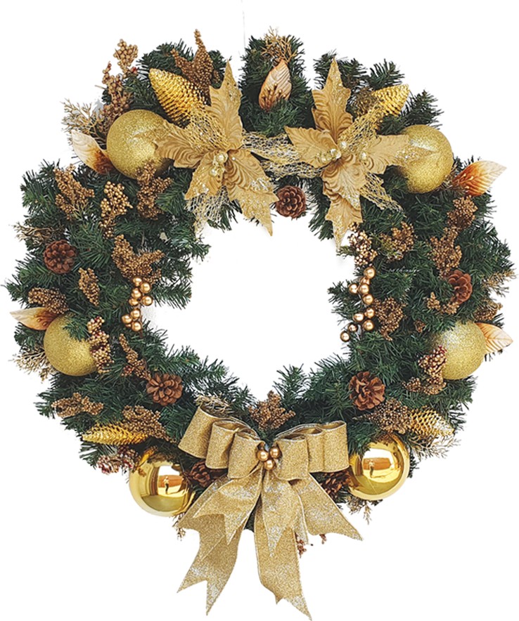 Decorated Wreath Poinsettia Bow