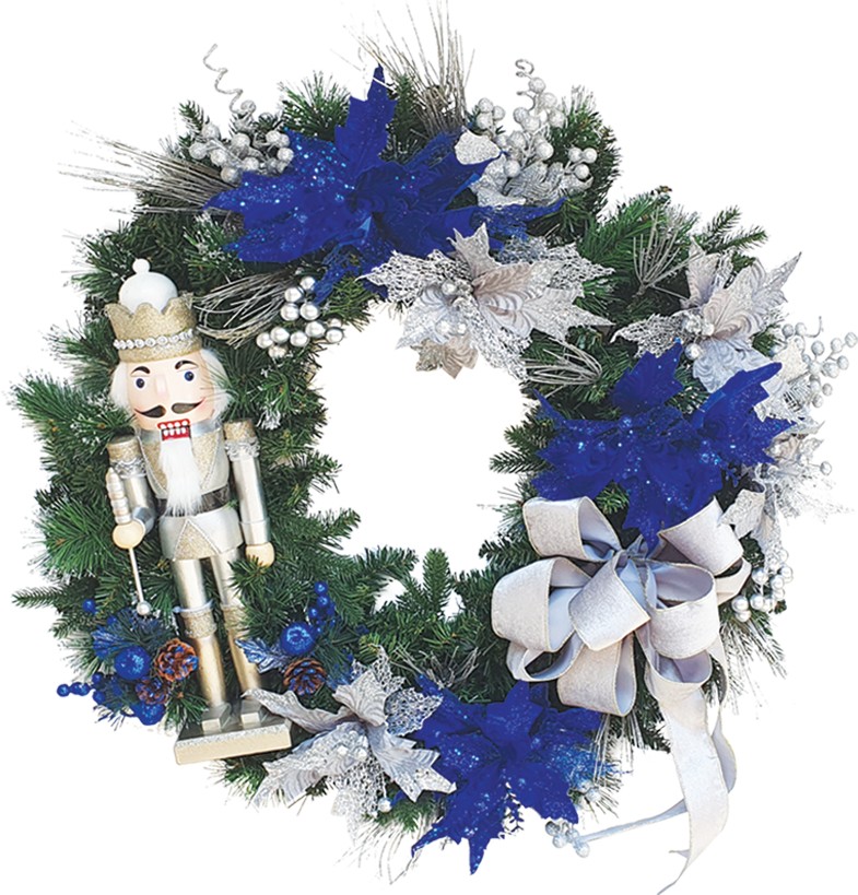 Nutcracker Poinsettia Wreath