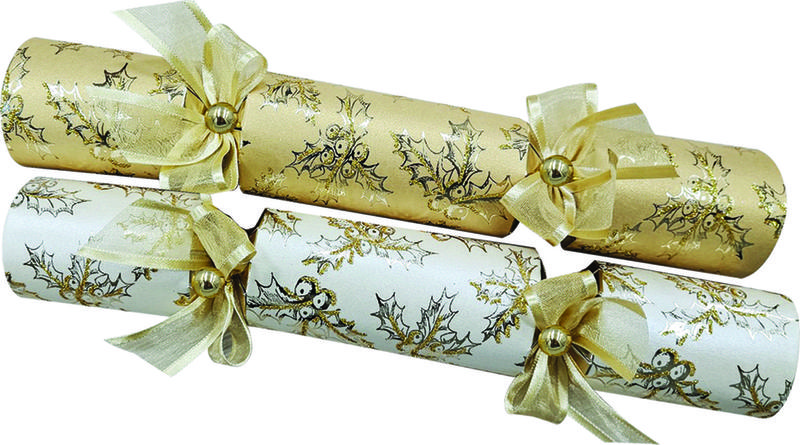 Luxury Crackers with Poinsettia Design, 12"