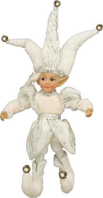 Silver Trim Hanging Jester, 30cm