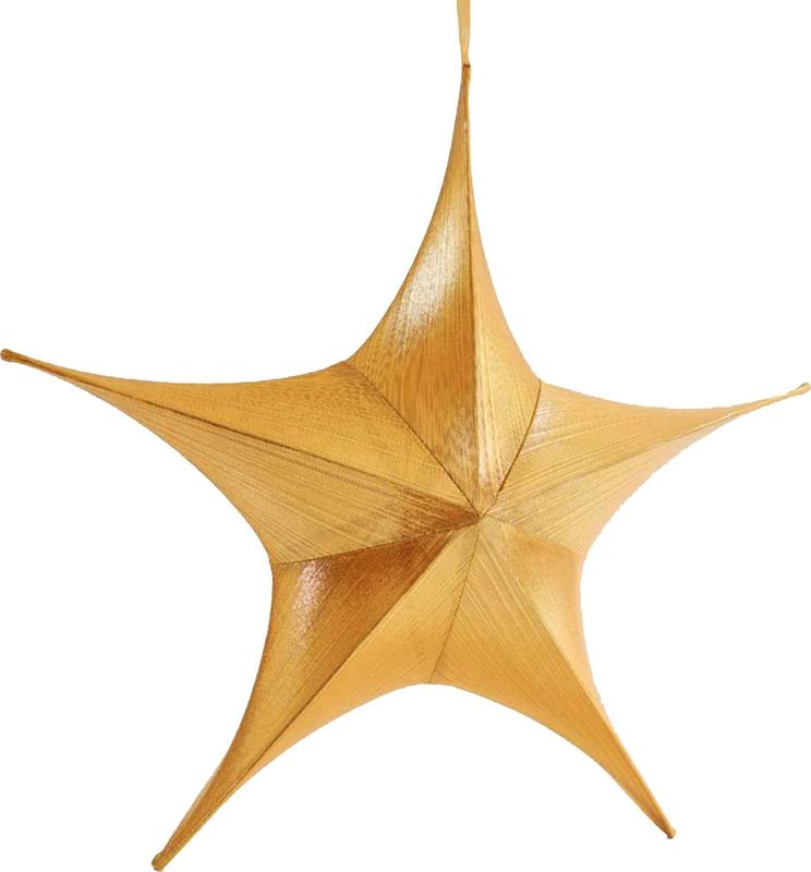 Panelled Long-Point Fabric Star, 55cm
