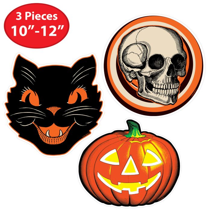 Vintage Halloween Cutouts, 25-30cm