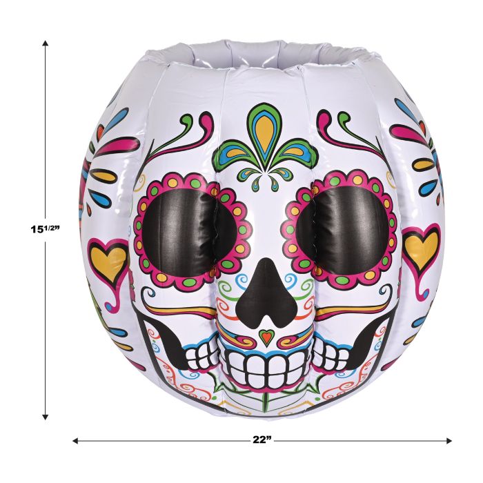 Inflatable Sugar Skull Cooler, 39cm