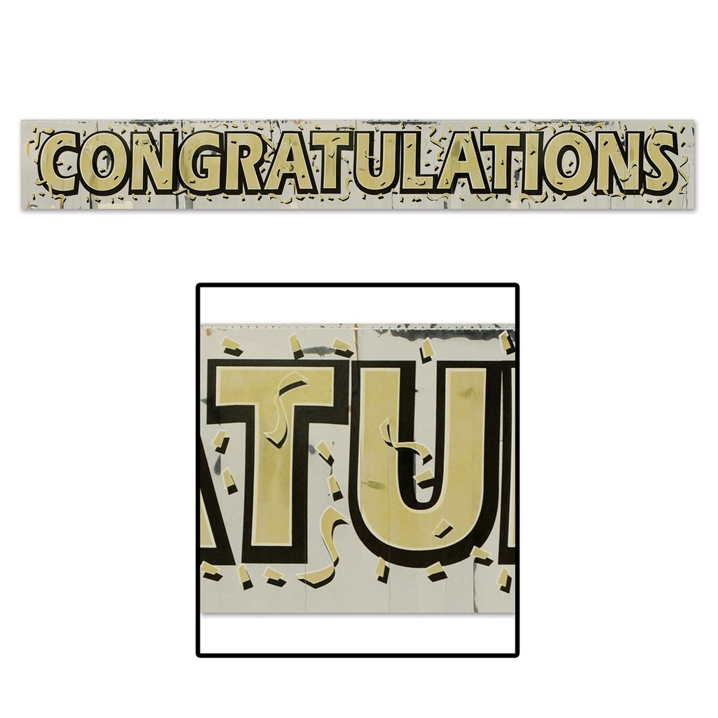 Metallic Congratulations Fringe Banner, 1.5m