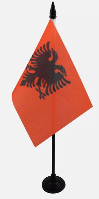Albania Table Flag, 21cm