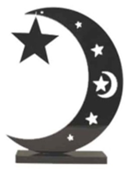 Acrylic Scattered Star Crescent Centerpiece, 20cm
