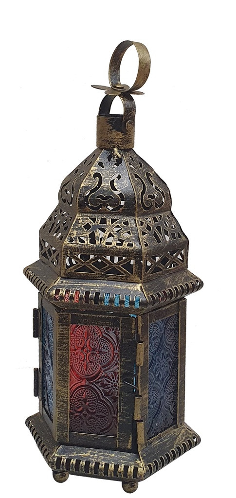 Brushed Glass Lantern, 21cm