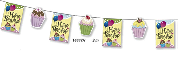 Happy Birthday Bunting, 3m