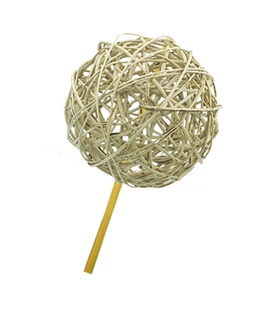 Glittered Lata Ball with Stem, 10cm
