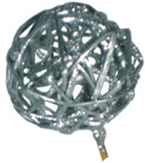Glittered Lata Ball with Stem, 10cm