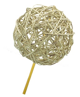 Glittered Lata Ball with Stem, 8cm
