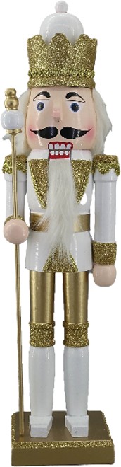 Nutcracker With Glitter Crown Scepter, 50cm