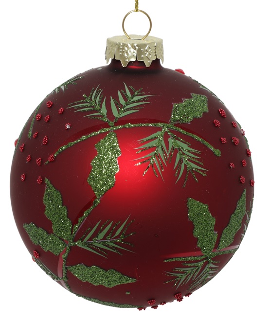 Glass Ball Berry Foliage, 10cm