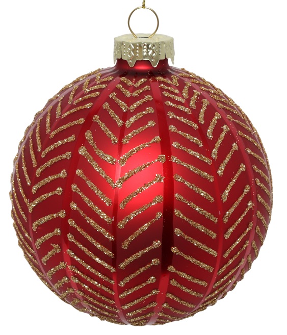 Glittered Glass Ball, 10cm