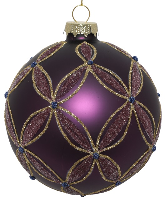 Glittered Glass Ball, 10cm