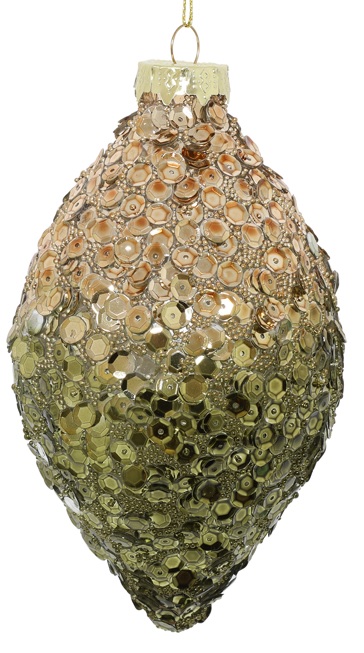 Sequin Glass Drop, 13cm