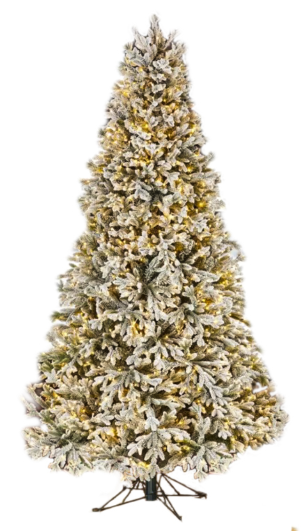 Pre-Lit Flocked Tree, 8'
